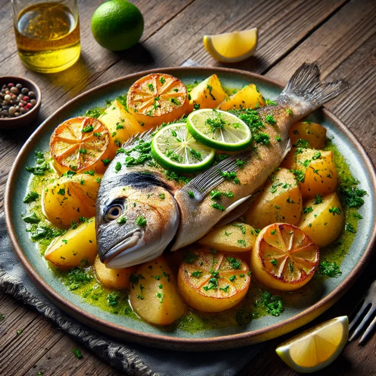 pescadilla al horno con patatas